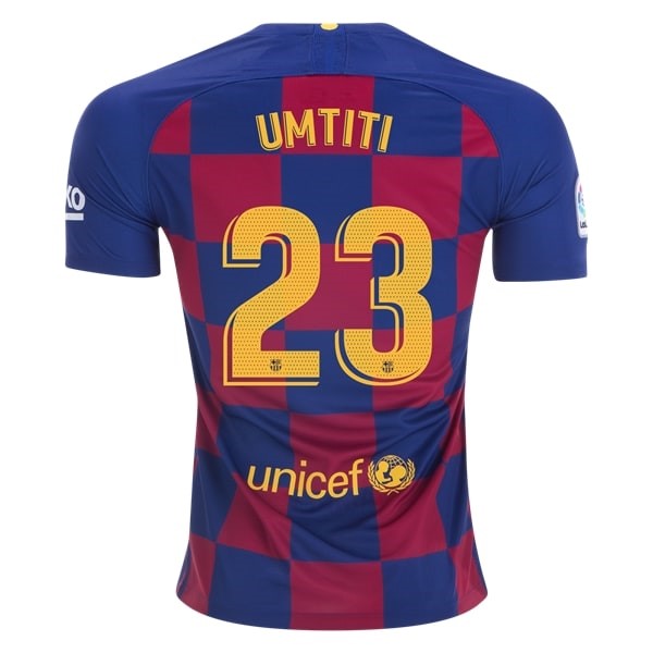 Camiseta Barcelona NO.23 Umtiti Primera equipación 2019-2020 Azul Rojo
